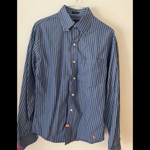 Men’s striped long sleeve button down shirt